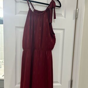 Papermoon Burgundy Maxi Dress with Metallic Accents